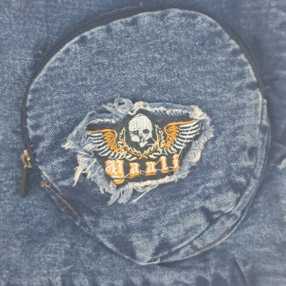 YAALI Denim Distressed Frayed Shoulder Tote Bag - Picture 13 of 16